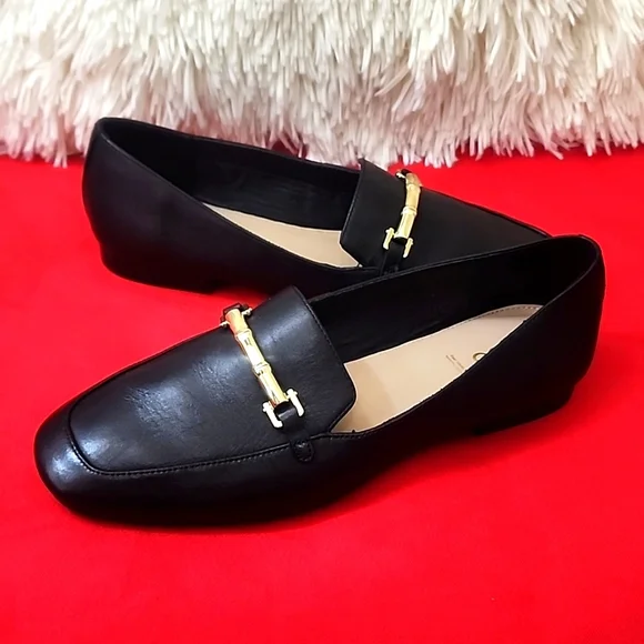 Aldo | Shoes | Aldo Black And Gold Accent Loafers | Poshmark display picture 1